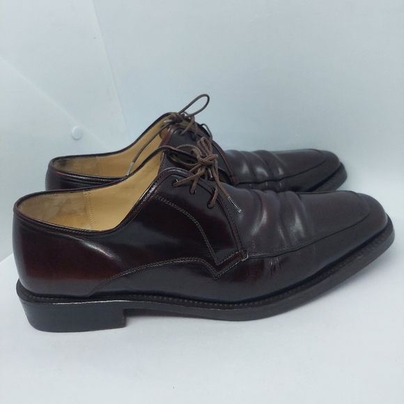 Ferragamo Men\'s Shoes Oxford Leather Burgundy Made in Italy Size US 8.5 2E main image 12